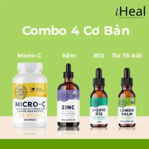 Combo Vimergy Micro-C 180v + Zinc 115ml + B12 + Lemon Balm